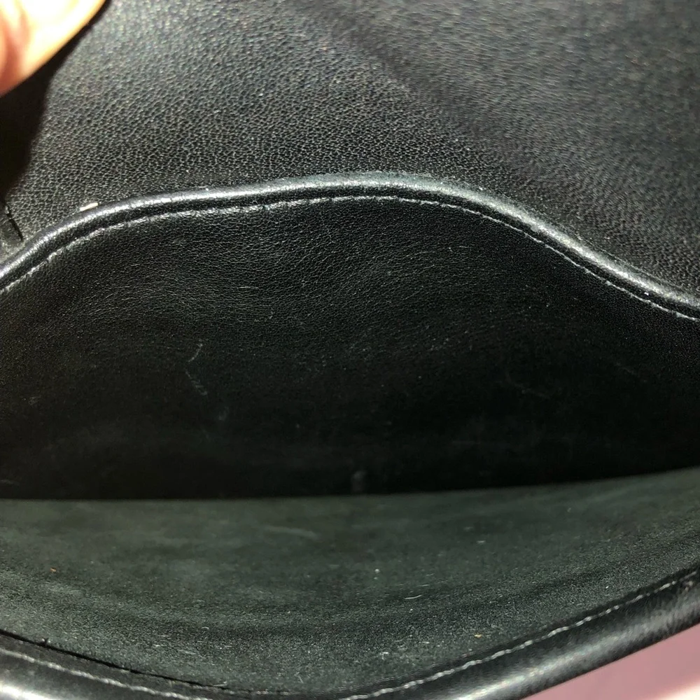 Vintage COACH Black Leather Side Pack Brass Turn Lock Shoulder Bag USA 9979 - Picture 16 of 17